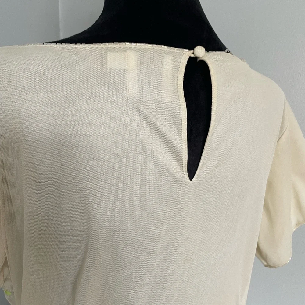 ASOS Cream and White Special Occasion Dress - Picture 5 of 11